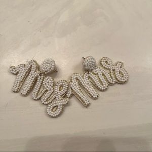 Felt Beaded Mrs Earrings Bachelorette or Bridal Shower
